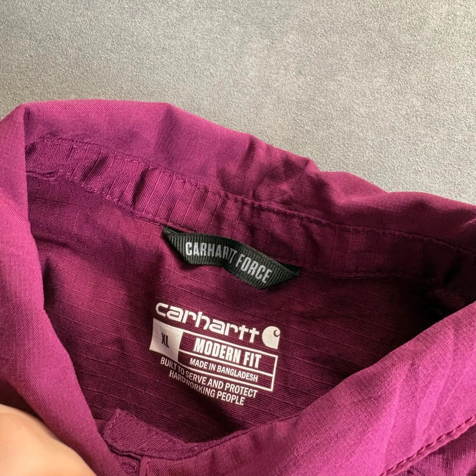 Carhartt Magenta Modern Fit Polo Shirt Mens XL Workwear Casual Logo