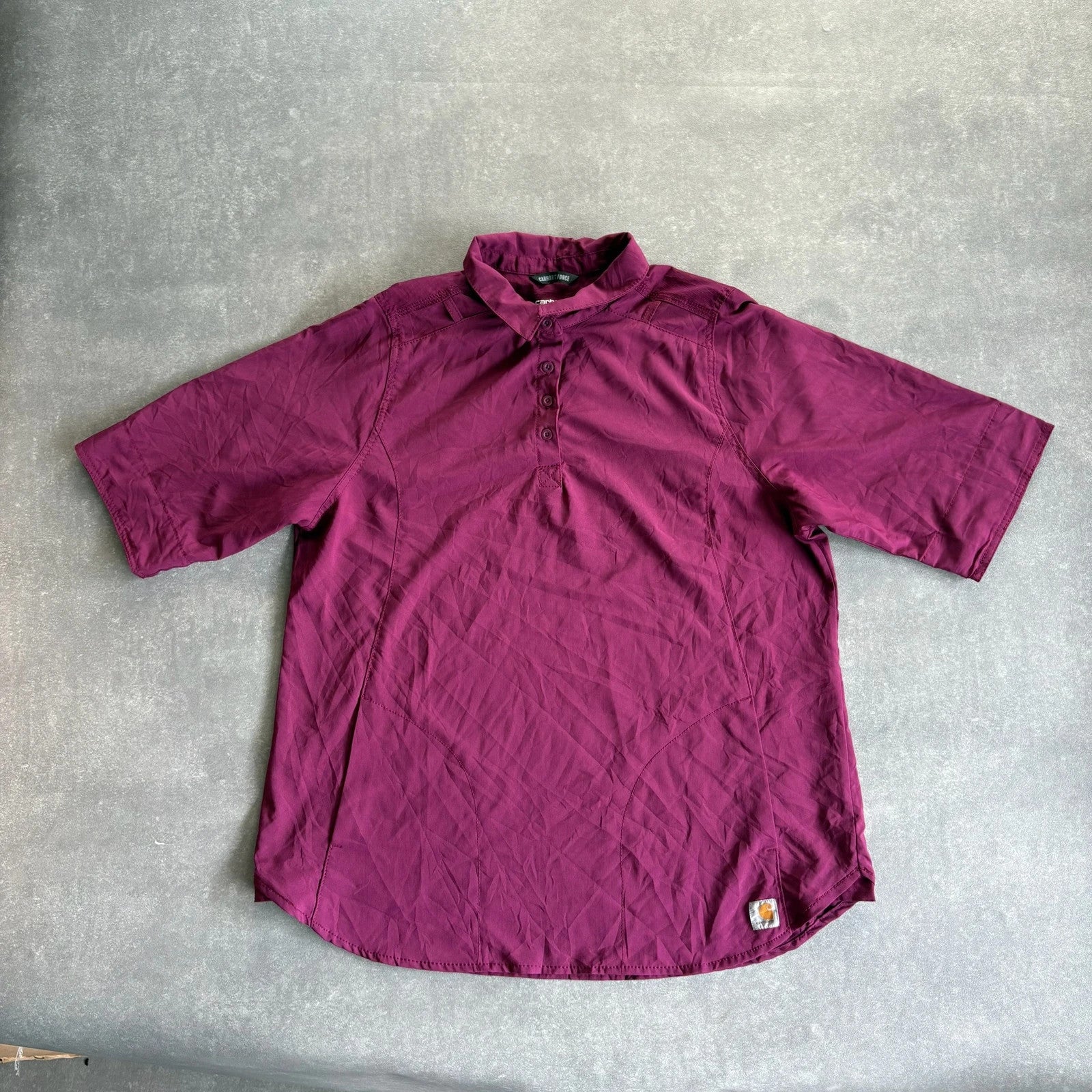 Carhartt Magenta Modern Fit Polo Shirt Mens XL Workwear Casual Logo