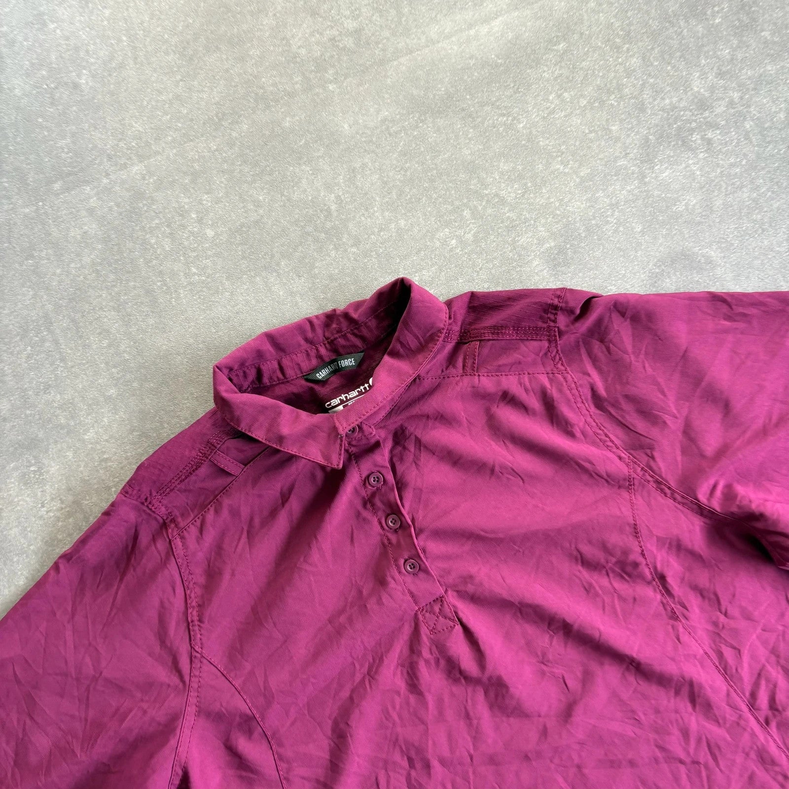Carhartt Magenta Modern Fit Polo Shirt Mens XL Workwear Casual Logo