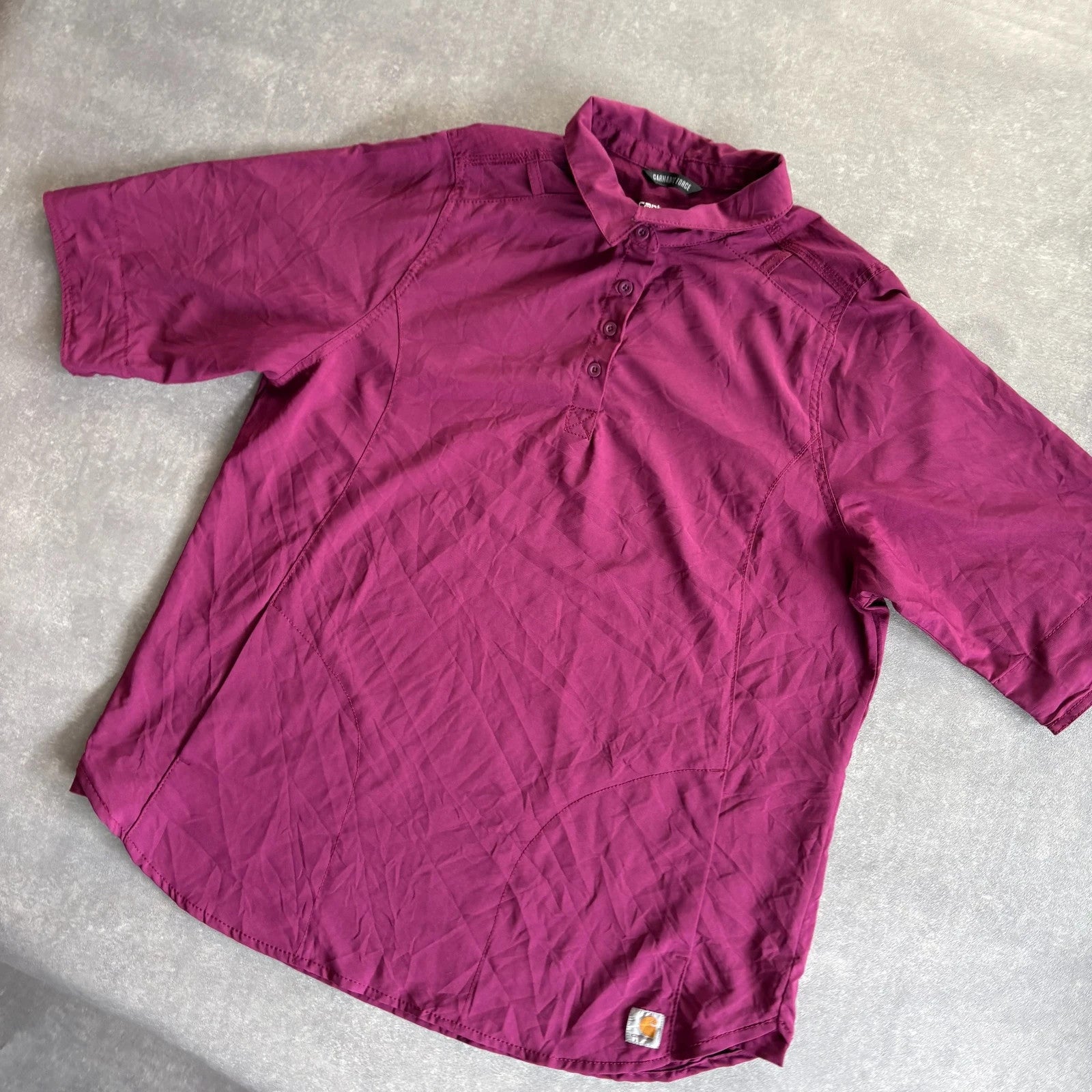 Carhartt Magenta Modern Fit Polo Shirt Mens XL Workwear Casual Logo