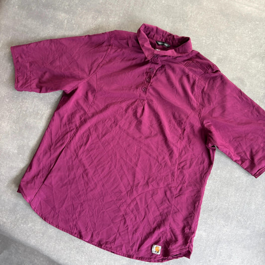 Carhartt Magenta Modern Fit Polo Shirt Mens XL Workwear Casual Logo