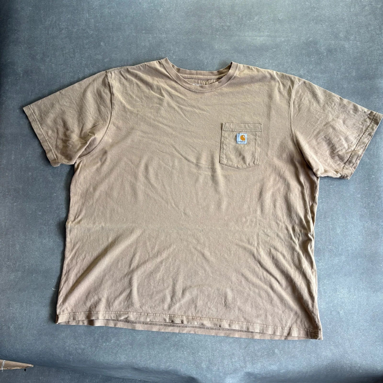 Carhartt Beige Pocket T-Shirt Mens XL Loose Fit Workwear Vintage Logo