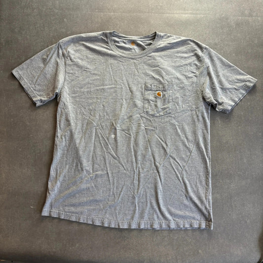 Carhartt Pocket Tee Heather Grey Short Sleeve Vintage Heavyweight Workwear Streetwear Casual