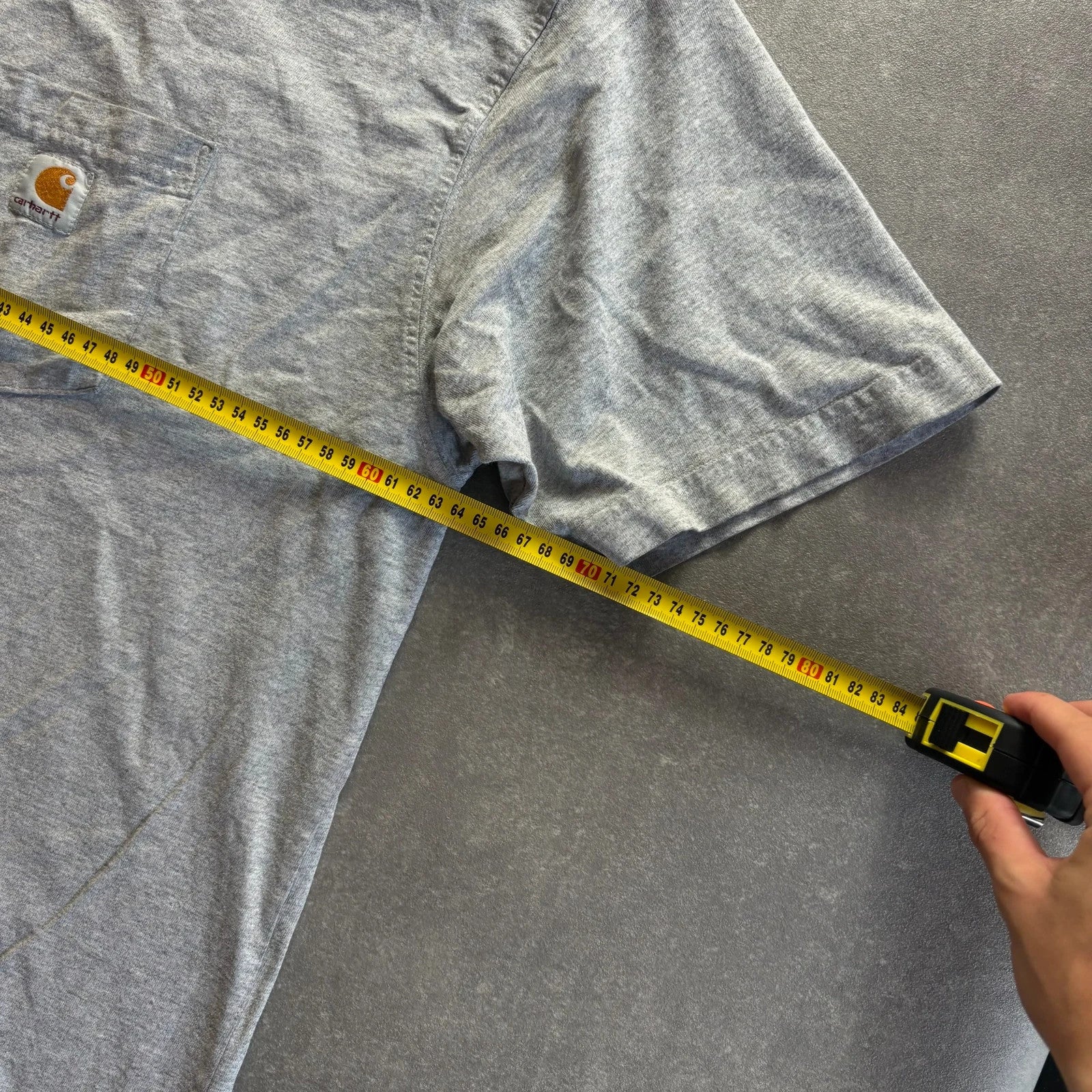 Carhartt Pocket Tee Heather Grey Short Sleeve Vintage Heavyweight Workwear Streetwear Casual