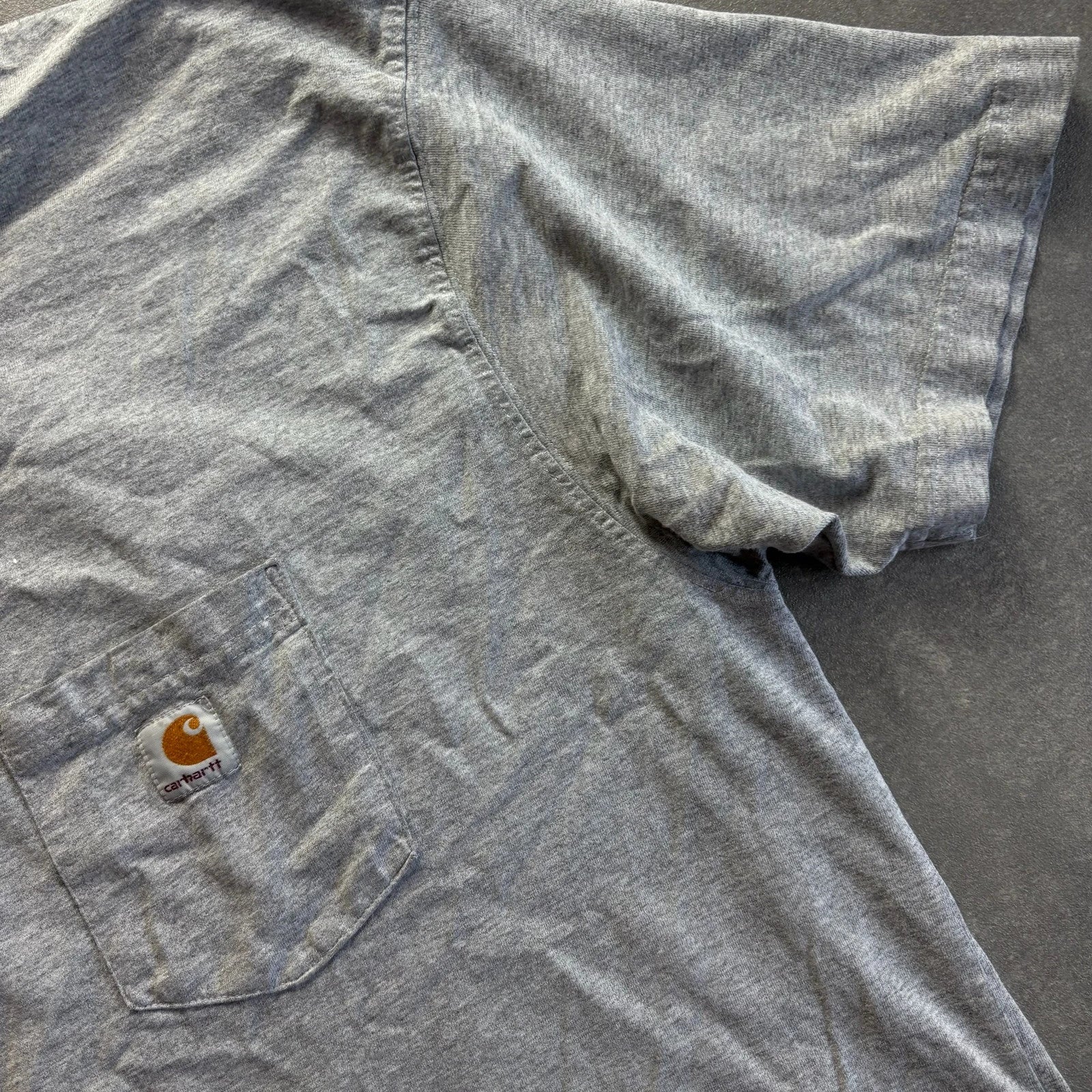 Carhartt Pocket Tee Heather Grey Short Sleeve Vintage Heavyweight Workwear Streetwear Casual