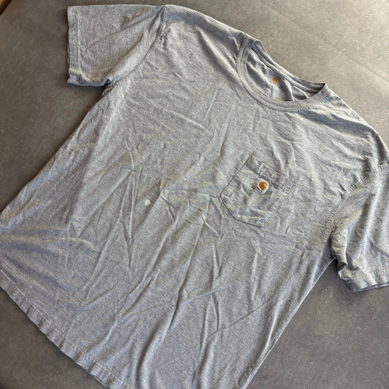 Carhartt Pocket Tee Heather Grey Short Sleeve Vintage Heavyweight Workwear Streetwear Casual