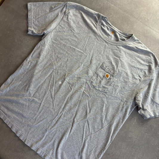 Carhartt Pocket Tee Heather Grey Short Sleeve Vintage Heavyweight Workwear Streetwear Casual