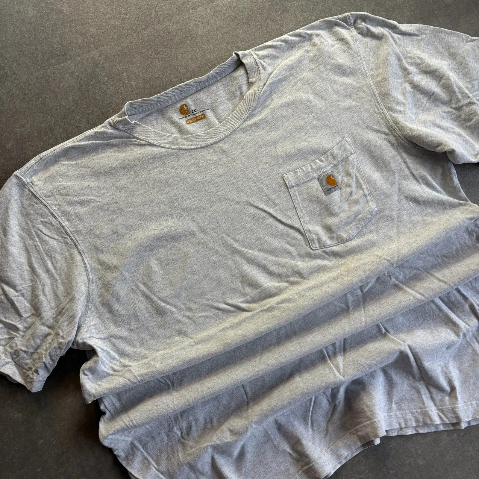 Carhartt Pocket Tee White Heavyweight Workwear Streetwear Casual Crewneck Cotton Original Fit