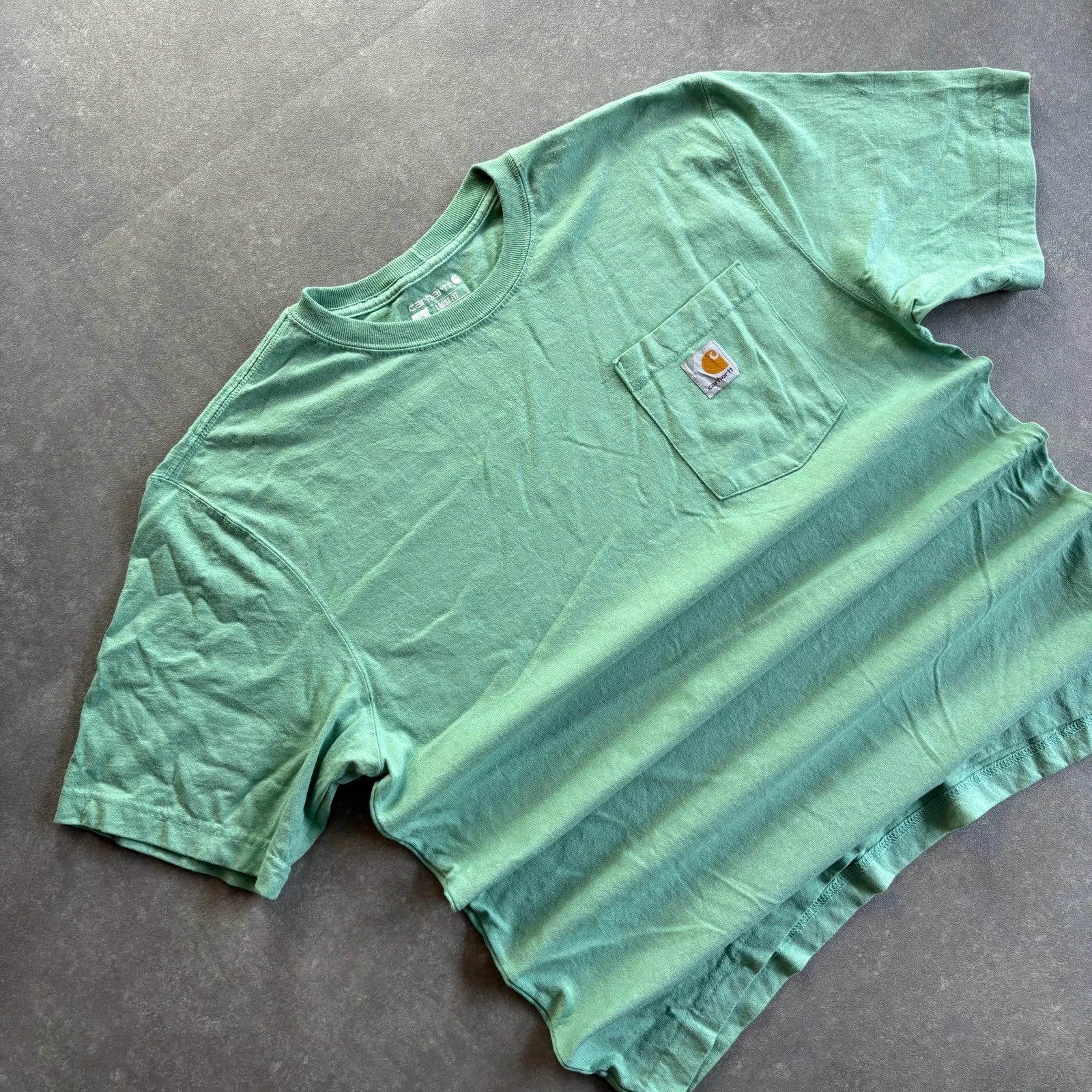 Carhartt Loose Fit Pocket Tee Mint Faded Vintage Heavyweight Workwear Streetwear Casual Crewneck