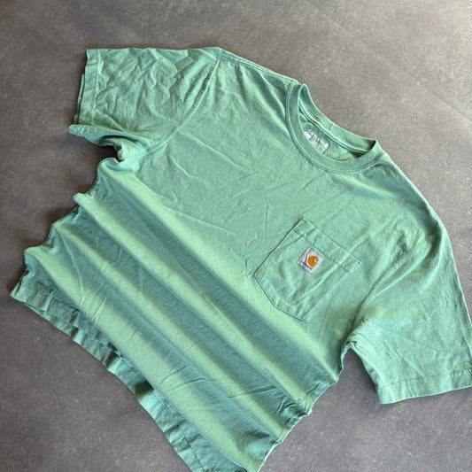 Carhartt Loose Fit Pocket Tee Mint Faded Vintage Heavyweight Workwear Streetwear Casual Crewneck