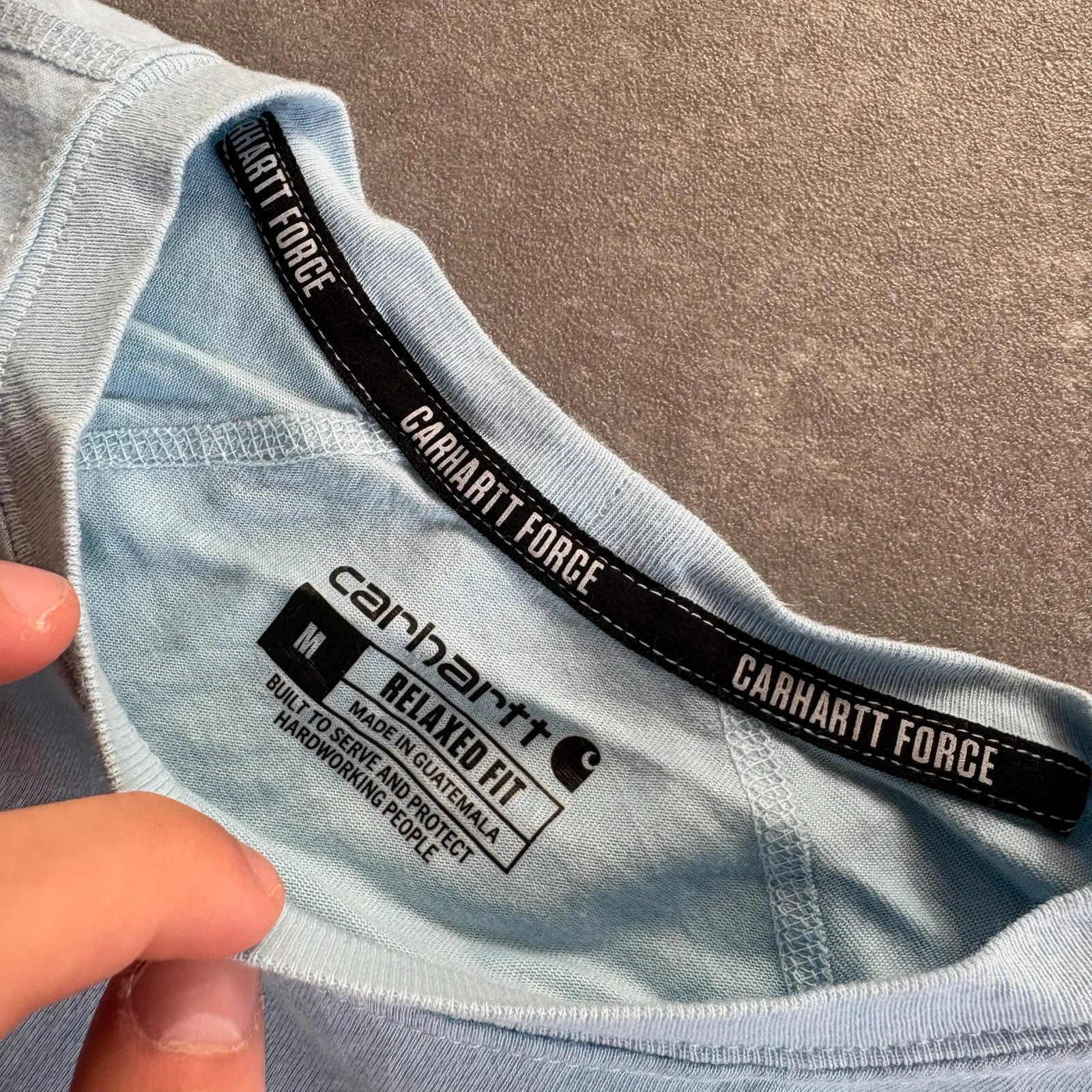 Carhartt Relaxed Fit Pocket Tee White Cream Vintage Heavyweight Workwear Streetwear Casual Crewneck