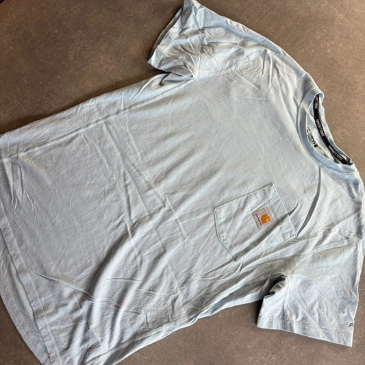 Carhartt Relaxed Fit Pocket Tee White Cream Vintage Heavyweight Workwear Streetwear Casual Crewneck