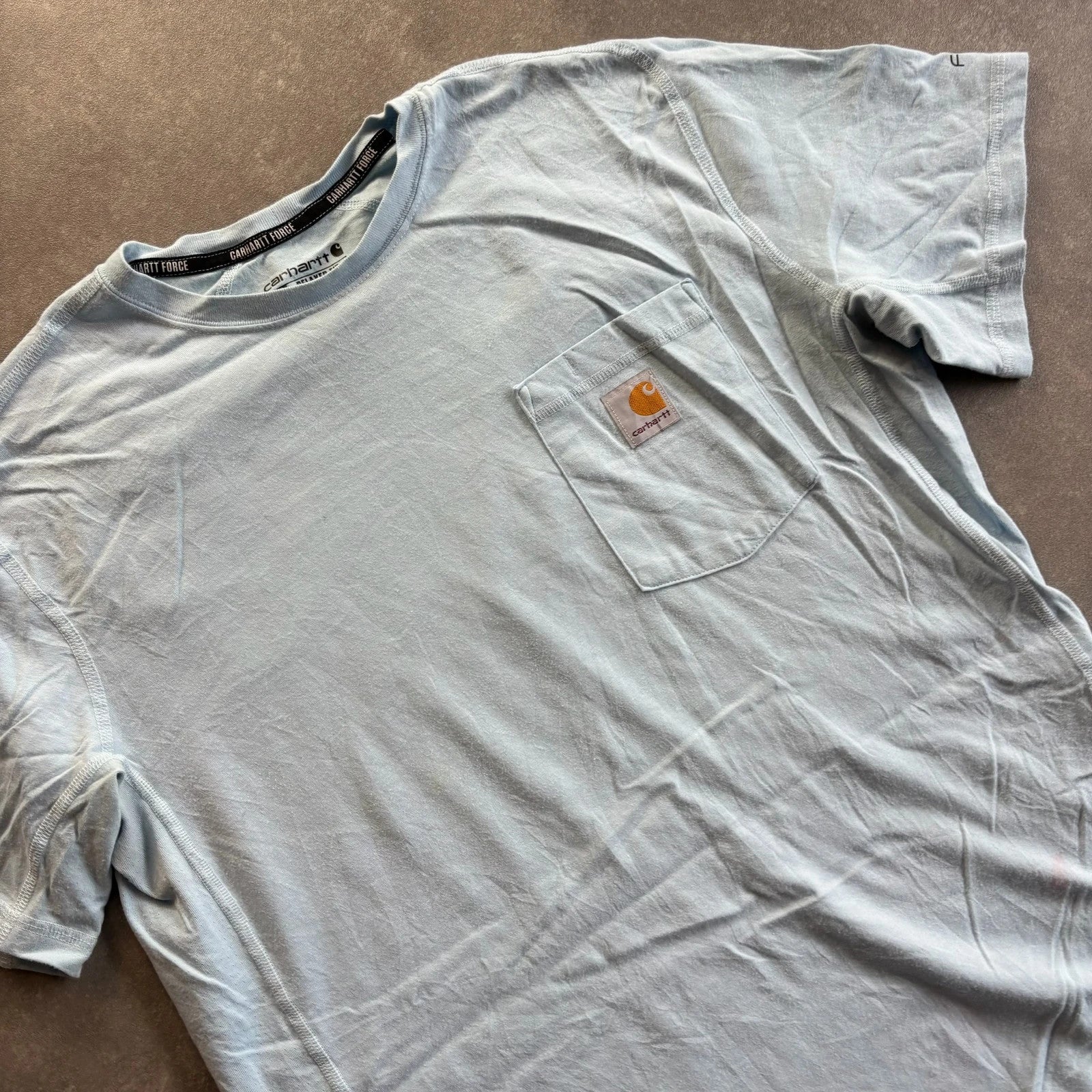 Carhartt Relaxed Fit Pocket Tee White Cream Vintage Heavyweight Workwear Streetwear Casual Crewneck