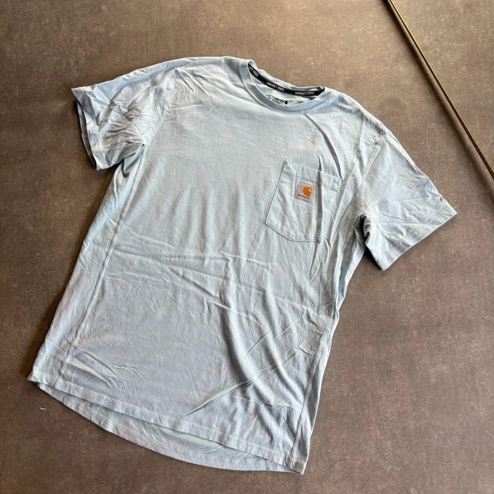 Carhartt Relaxed Fit Pocket Tee White Cream Vintage Heavyweight Workwear Streetwear Casual Crewneck