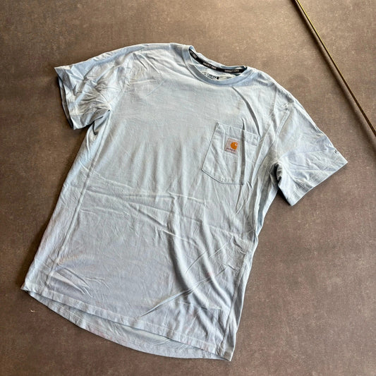Carhartt Relaxed Fit Pocket Tee White Cream Vintage Heavyweight Workwear Streetwear Casual Crewneck
