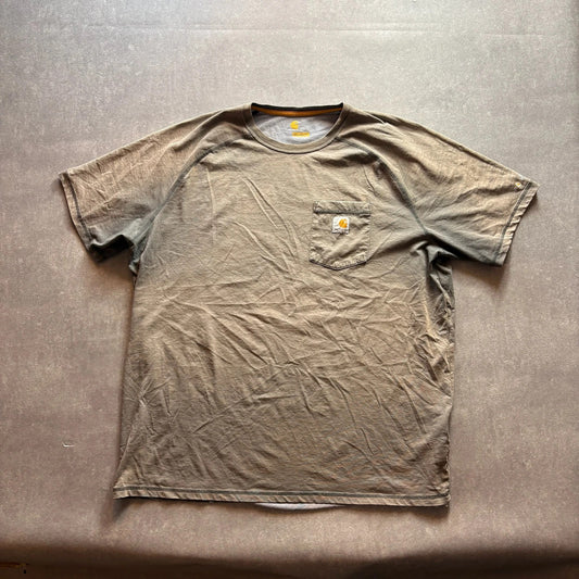 Carhartt Beige Relaxed Fit Pocket T Shirt Vintage Workwear Heavyweight Casual Logo