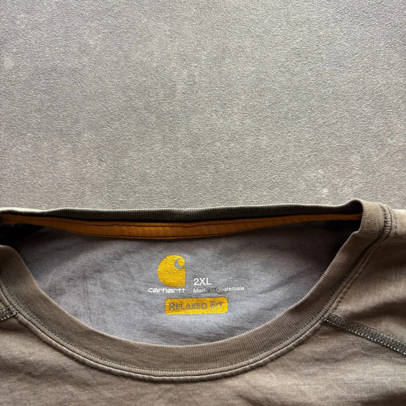 Carhartt Beige Relaxed Fit Pocket T Shirt Vintage Workwear Heavyweight Casual Logo
