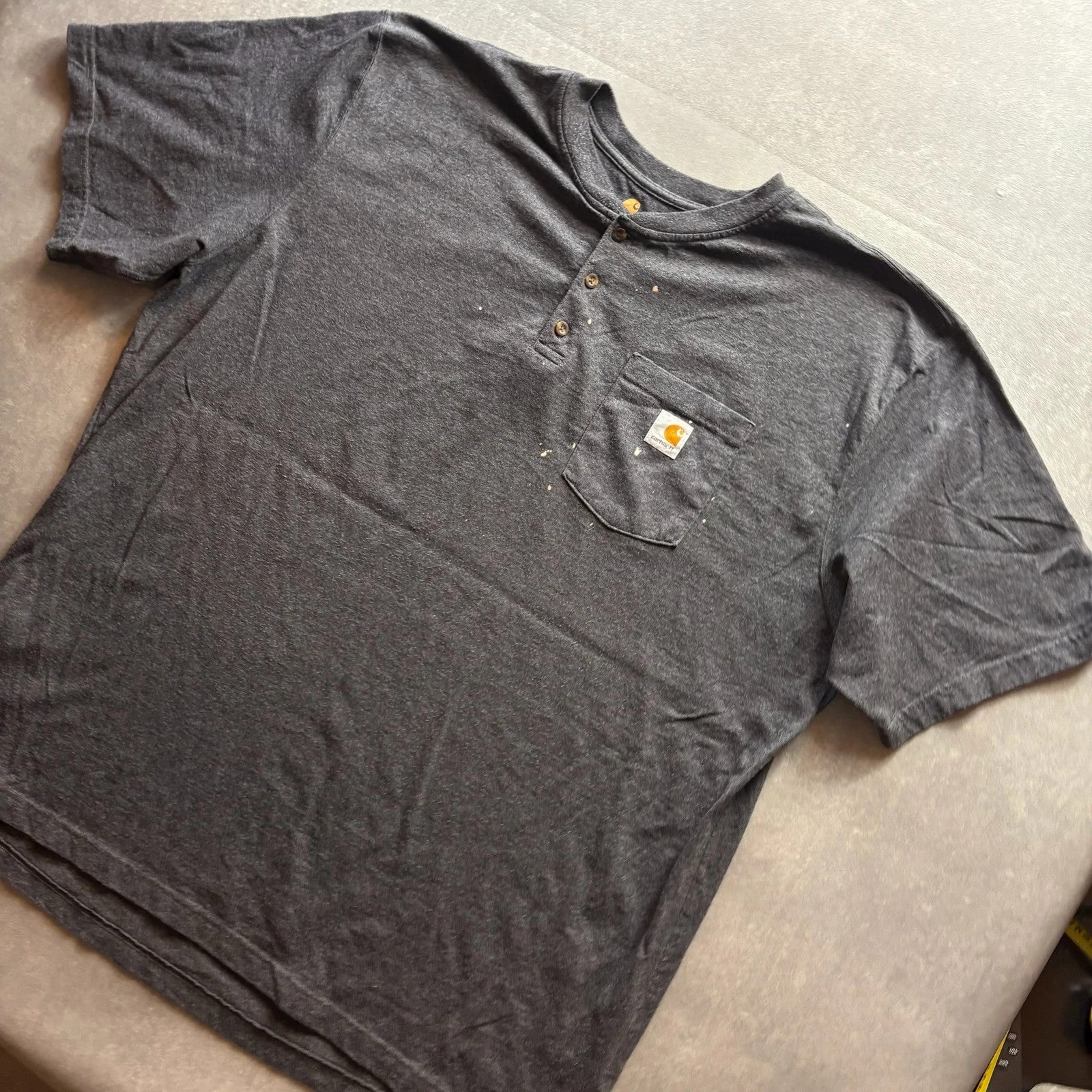 Carhartt Original Fit Henley Pocket T Shirt Heavyweight Workwear Casual Logo
