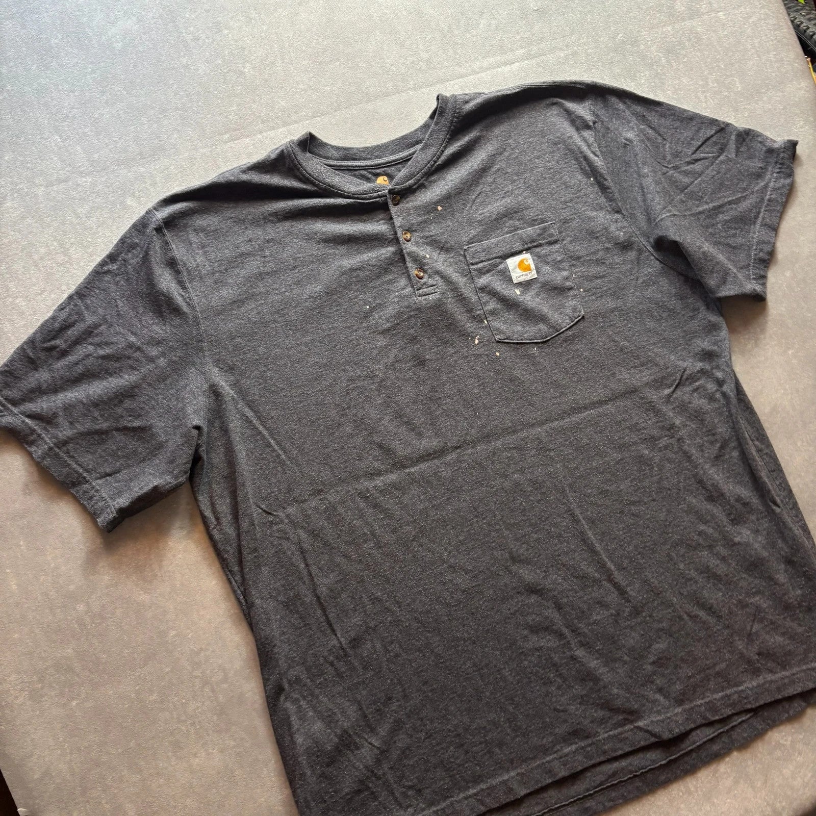 Carhartt Original Fit Henley Pocket T Shirt Heavyweight Workwear Casual Logo
