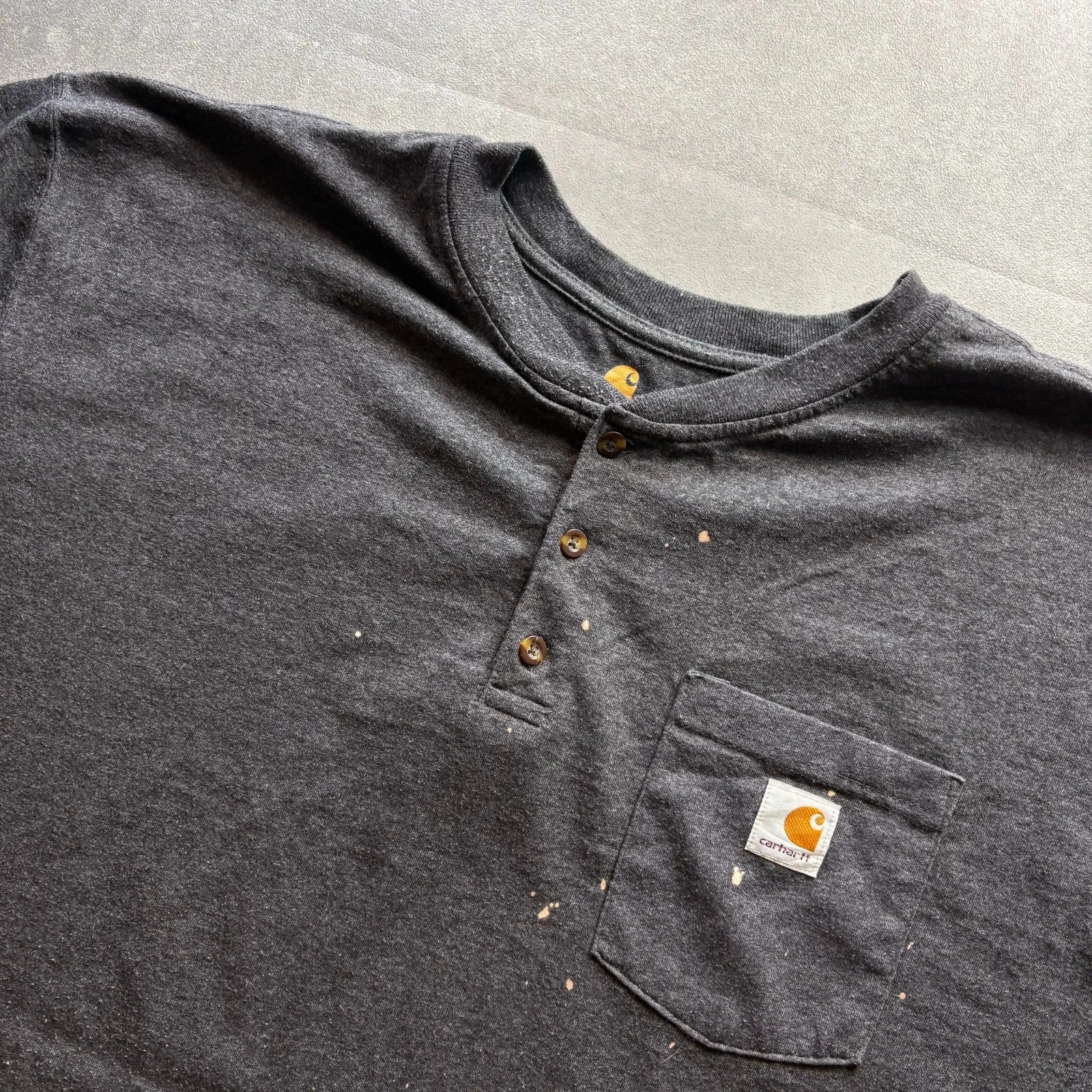Carhartt Original Fit Henley Pocket T Shirt Heavyweight Workwear Casual Logo