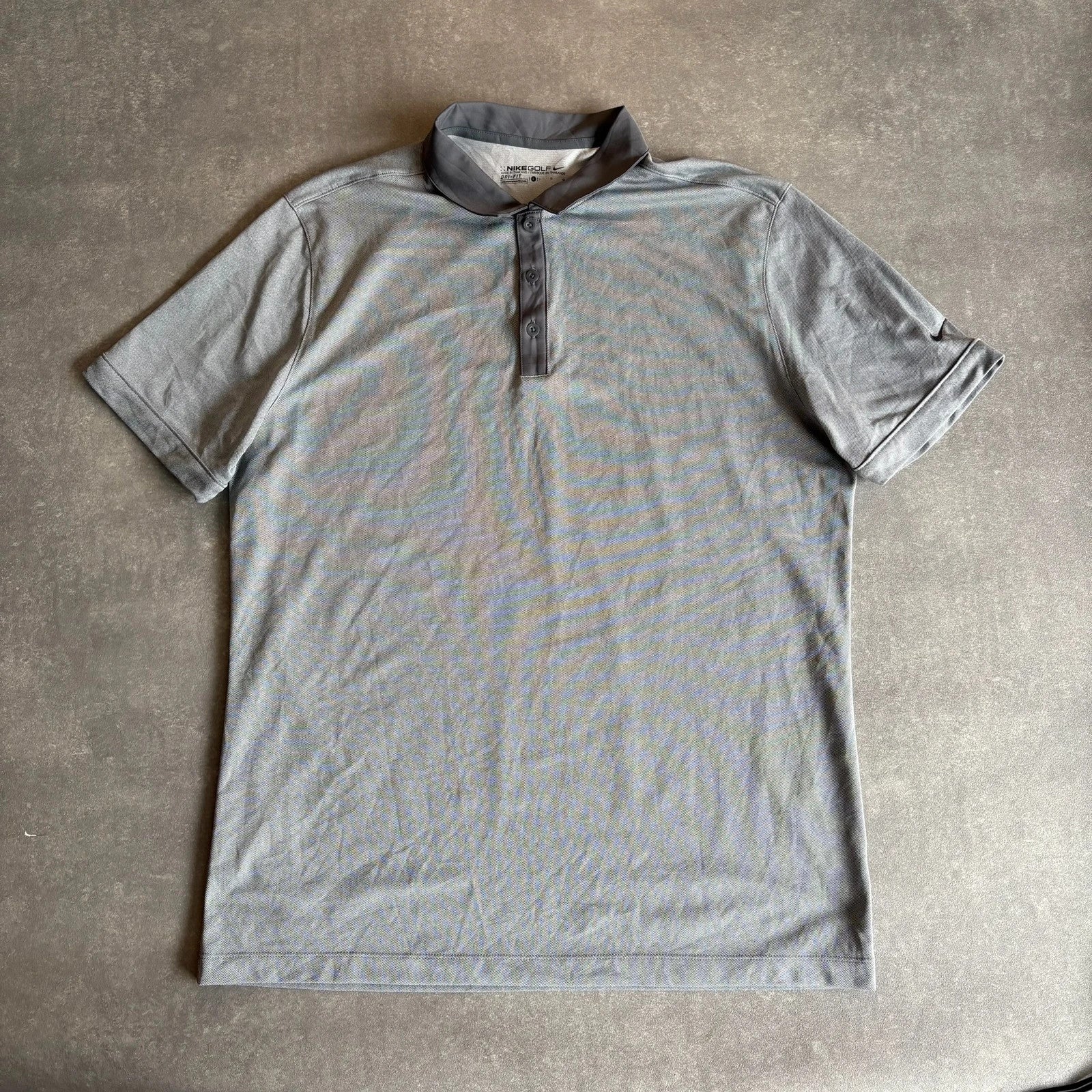 Nike Golf Striped Green Polo Performance Casual