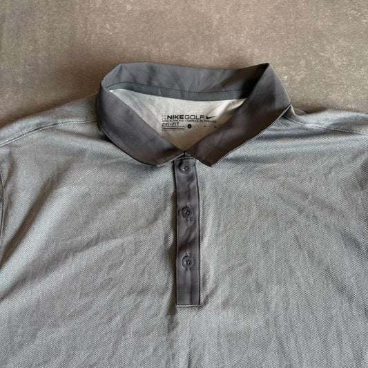 Nike Golf Striped Green Polo Performance Casual