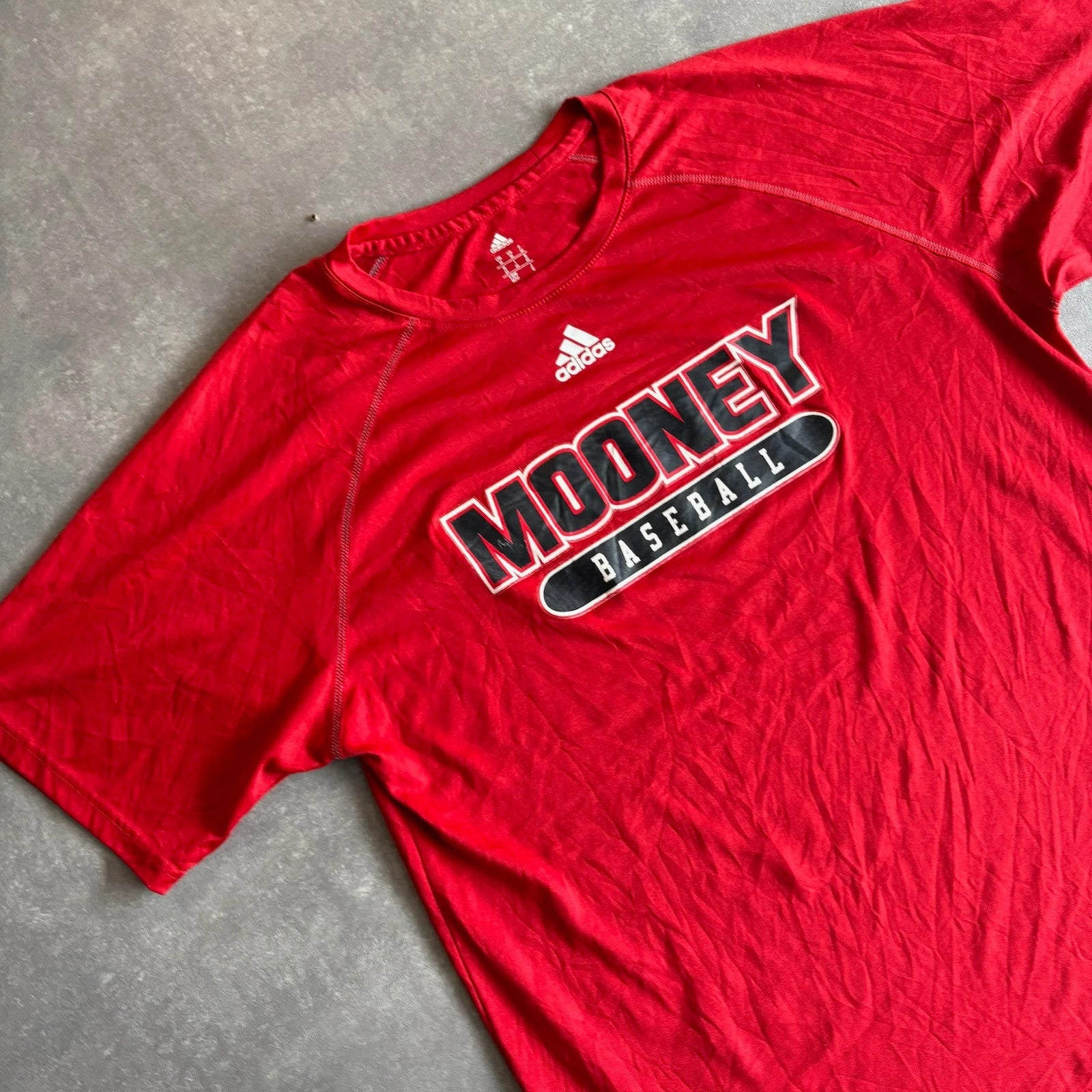 Mooney Baseball Adidas Graphic Tee Red