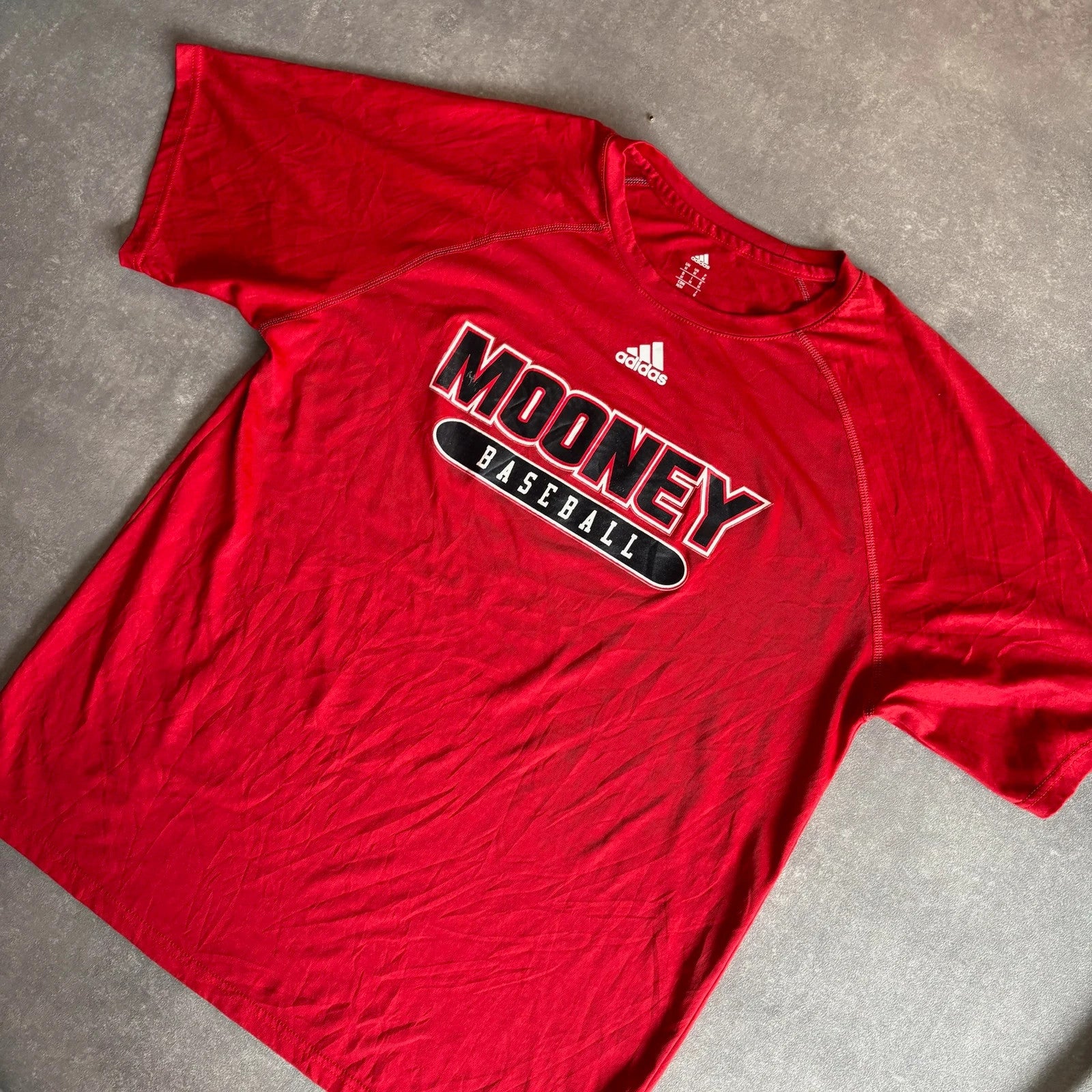 Mooney Baseball Adidas Graphic Tee Red