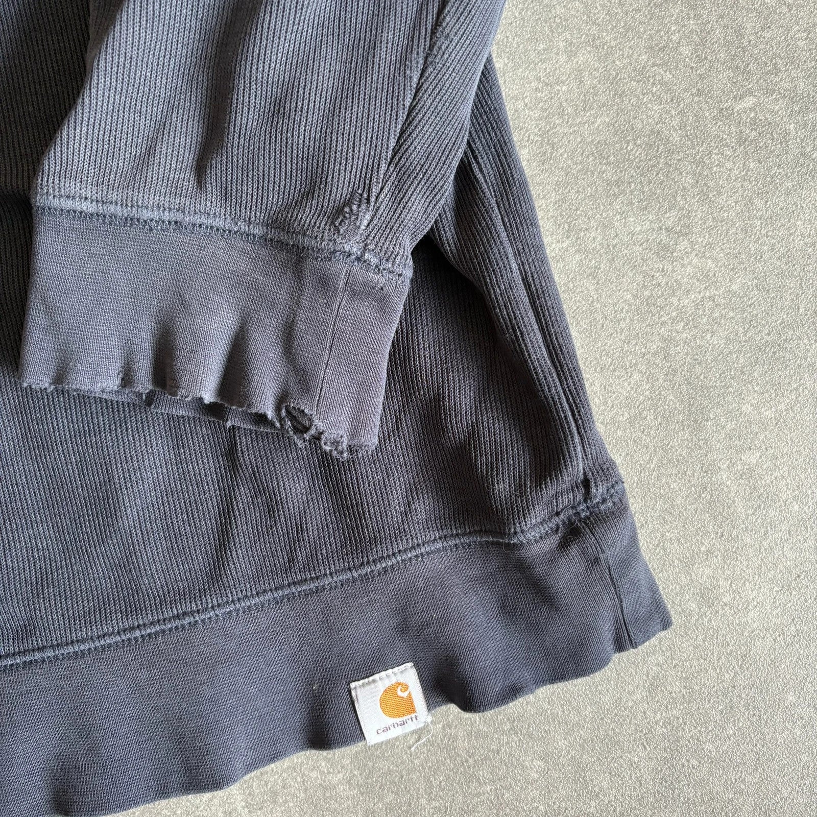 Carhartt Navy Long Sleeve Elbow Patch Relaxed Fit Workwear