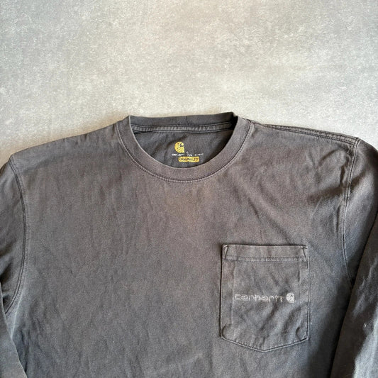 Carhartt Black Long Sleeve Pocket Workwear Tee Heavyweight