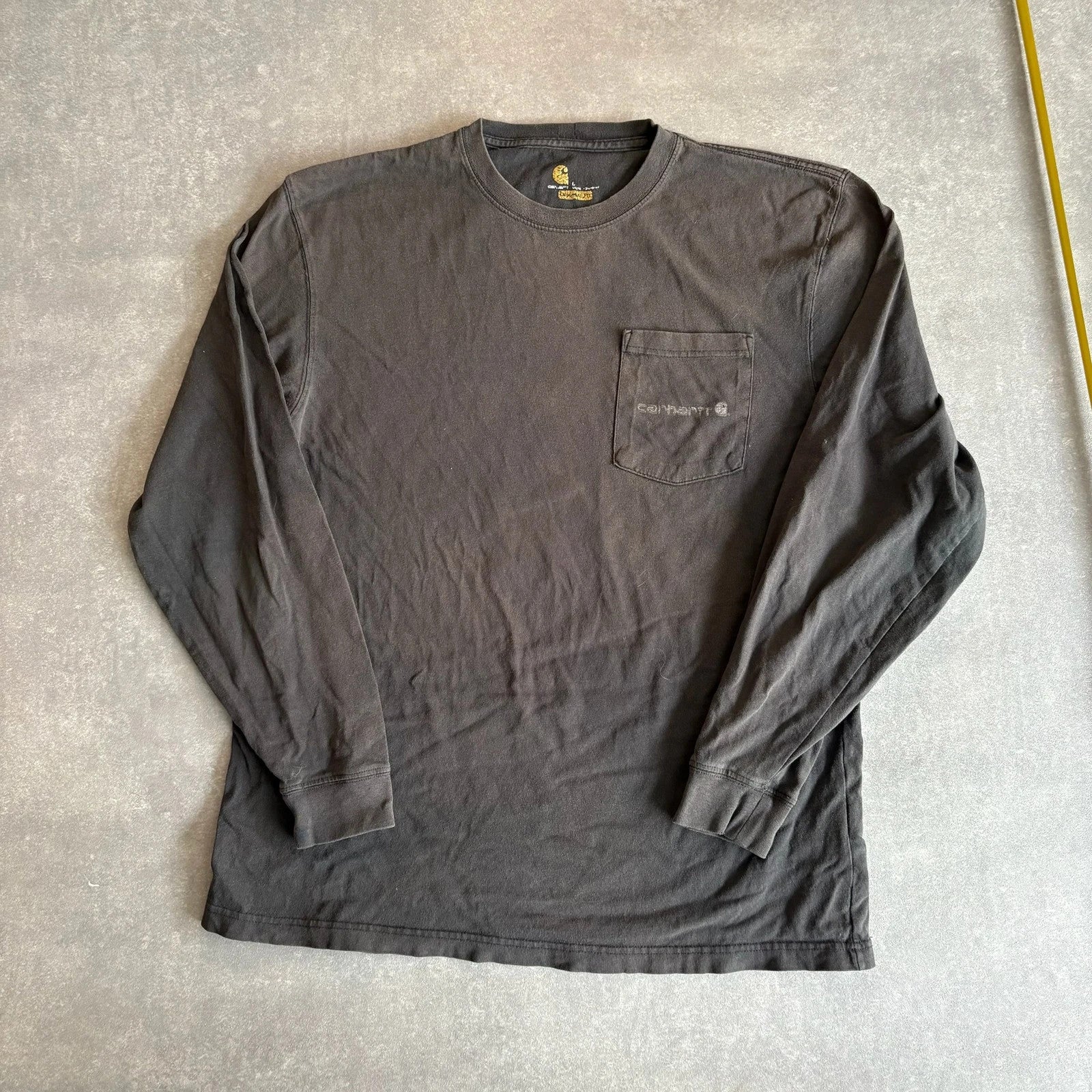 Carhartt Black Long Sleeve Pocket Workwear Tee Heavyweight