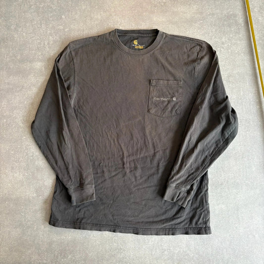 Carhartt Black Long Sleeve Pocket Workwear Tee Heavyweight