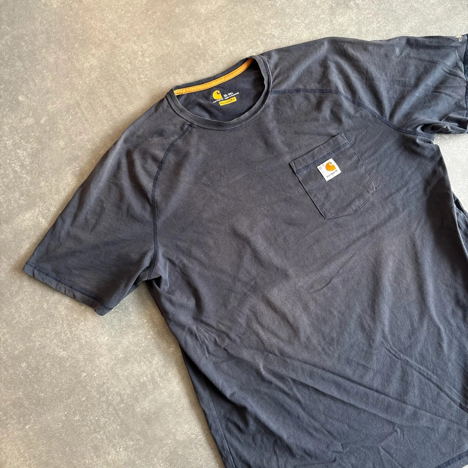 Carhartt Black Pocket Tee XL Tall Heavyweight Workwear
