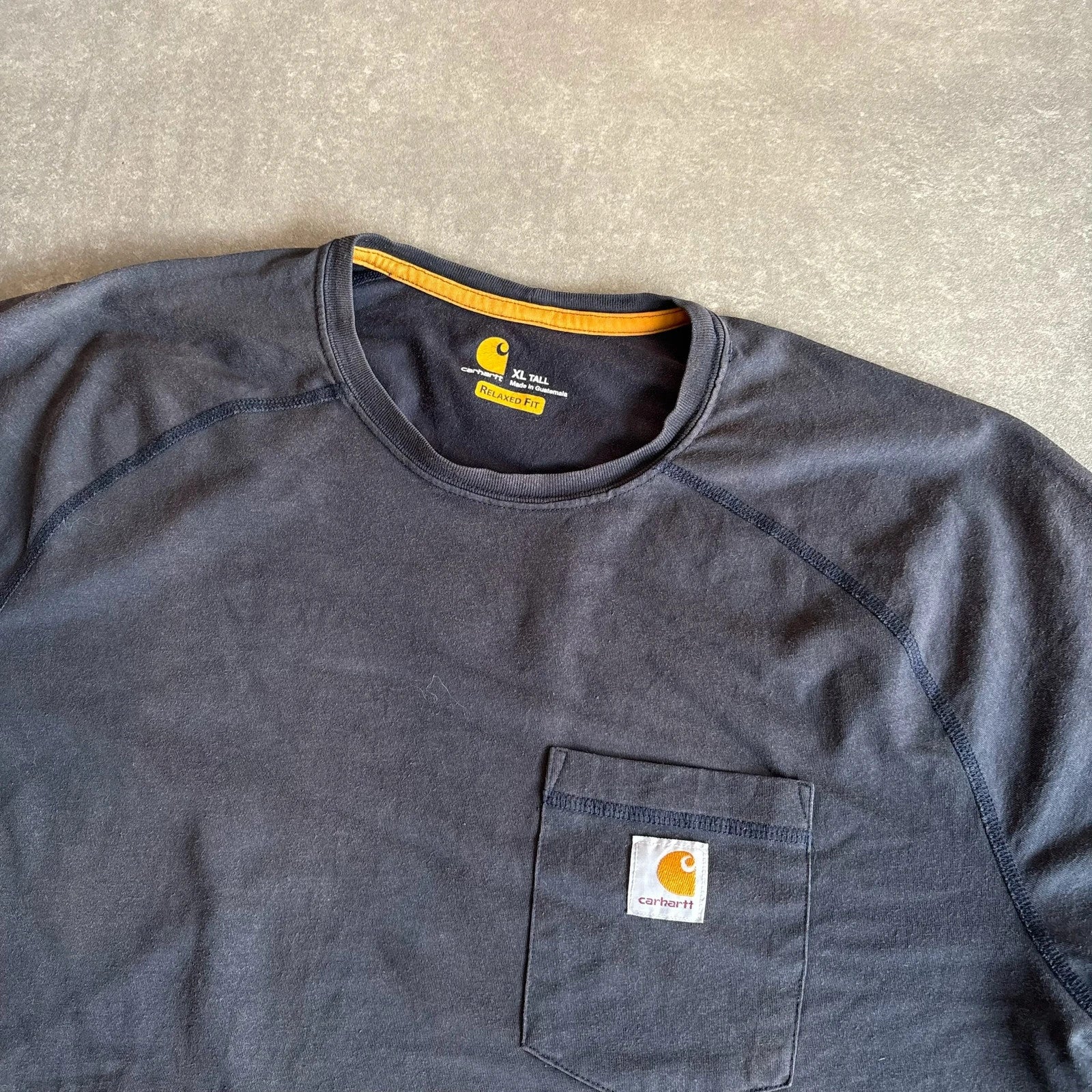 Carhartt Black Pocket Tee XL Tall Heavyweight Workwear