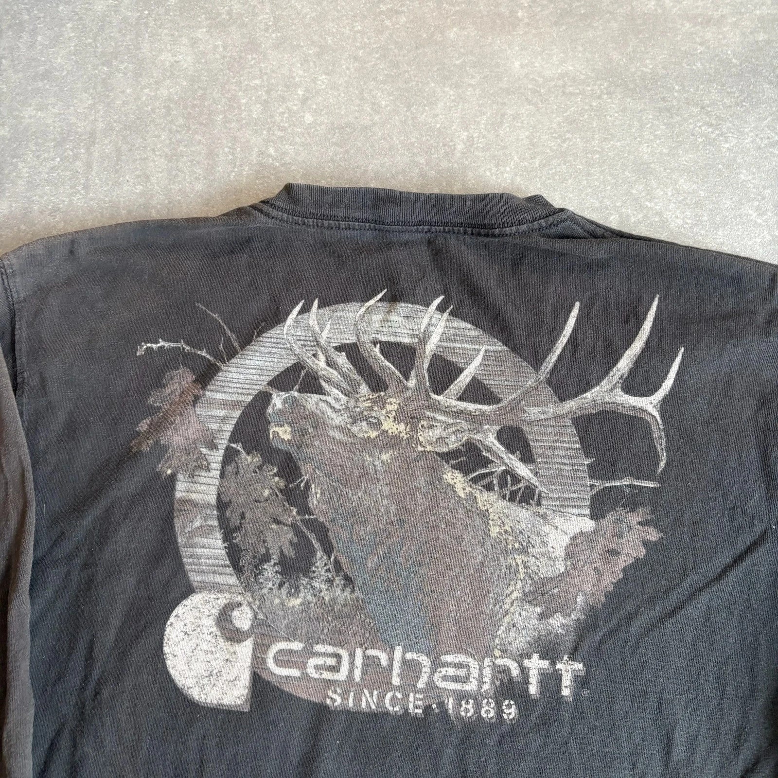 Carhartt Black Long Sleeve Pocket Workwear Tee Heavyweight