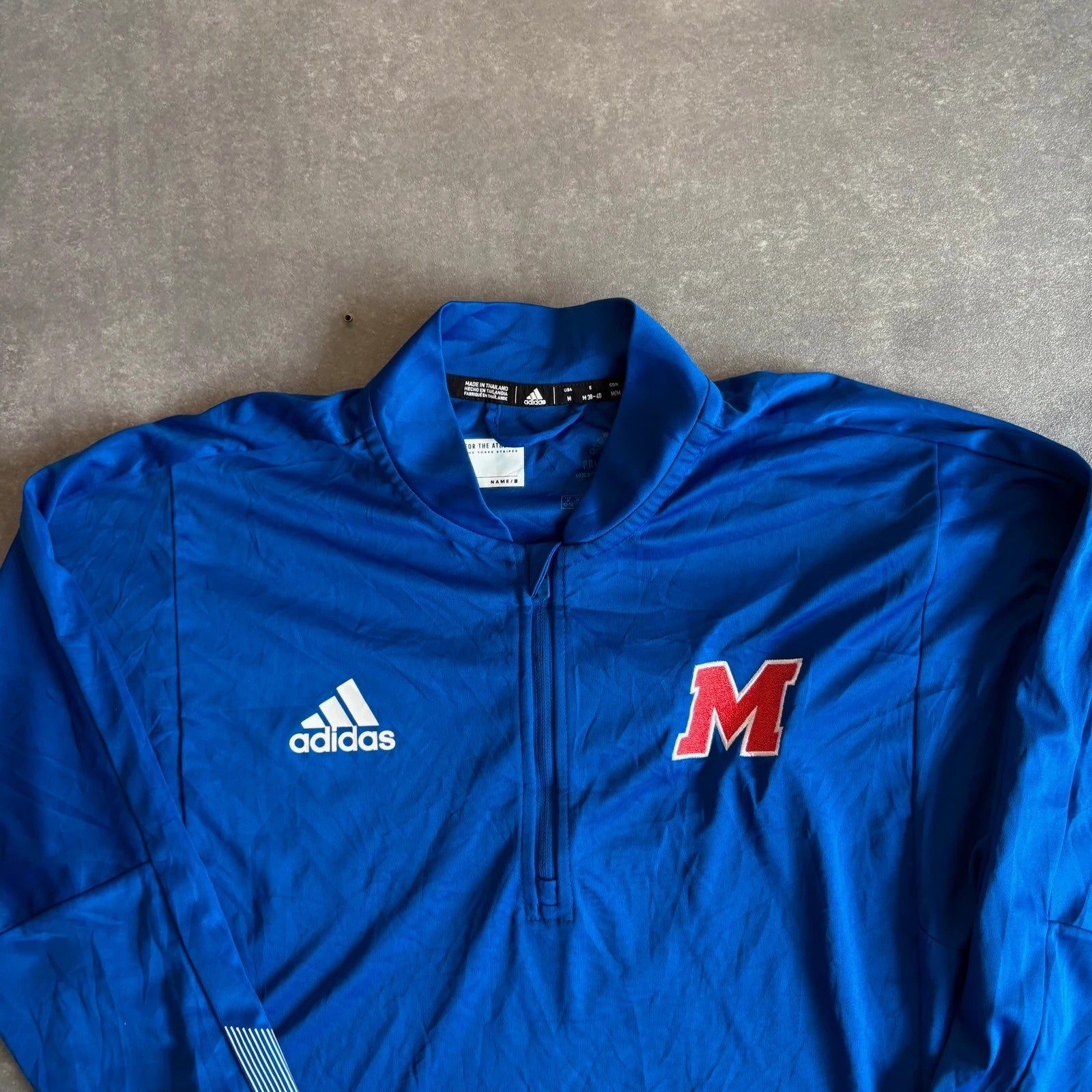 Adidas Primeblue Blue Quarter Zip Training Sports Pullover
