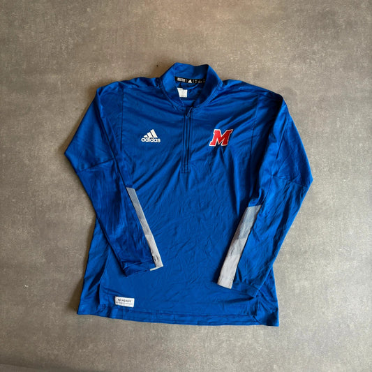 Adidas Primeblue Blue Quarter Zip Training Sports Pullover