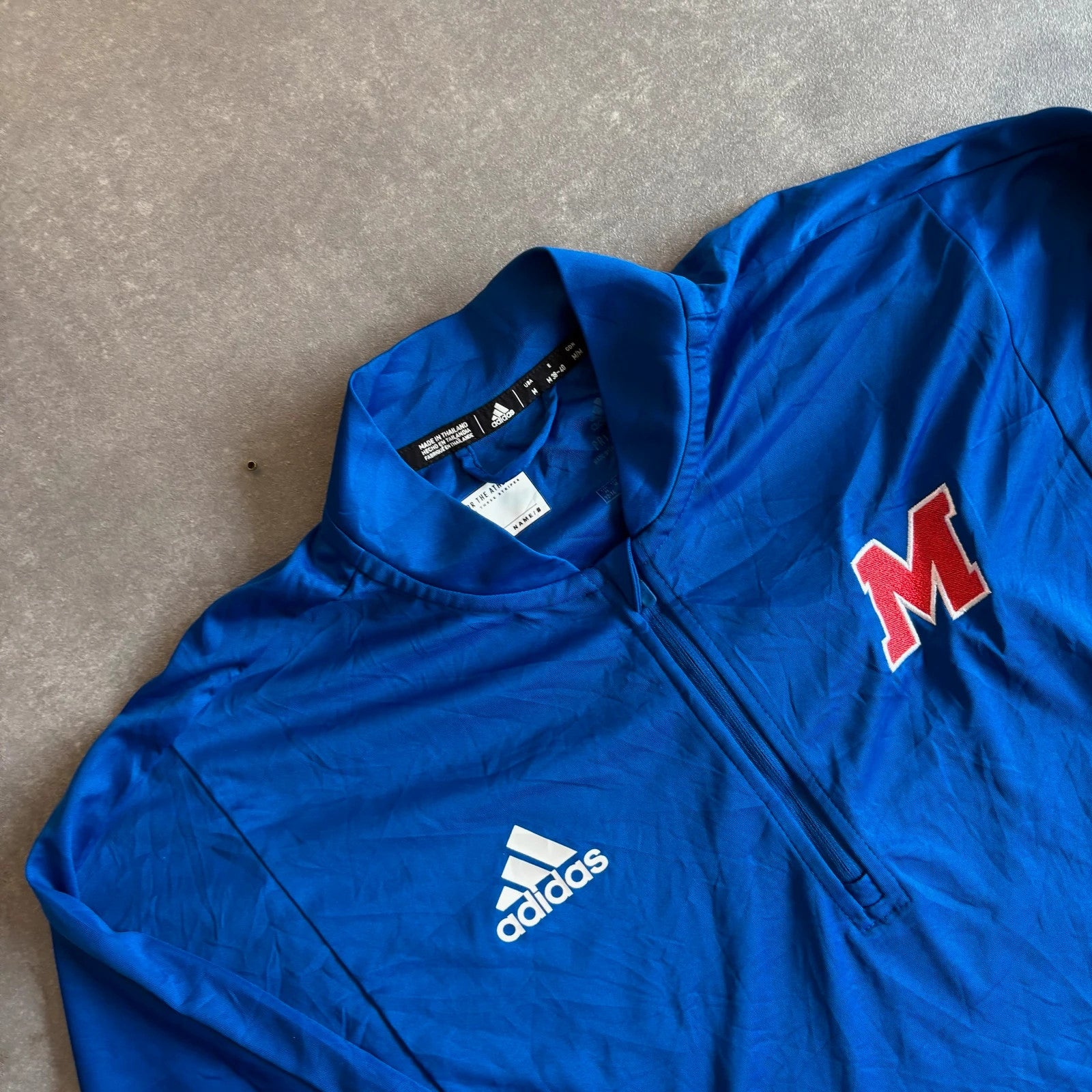 Adidas Primeblue Blue Quarter Zip Training Sports Pullover