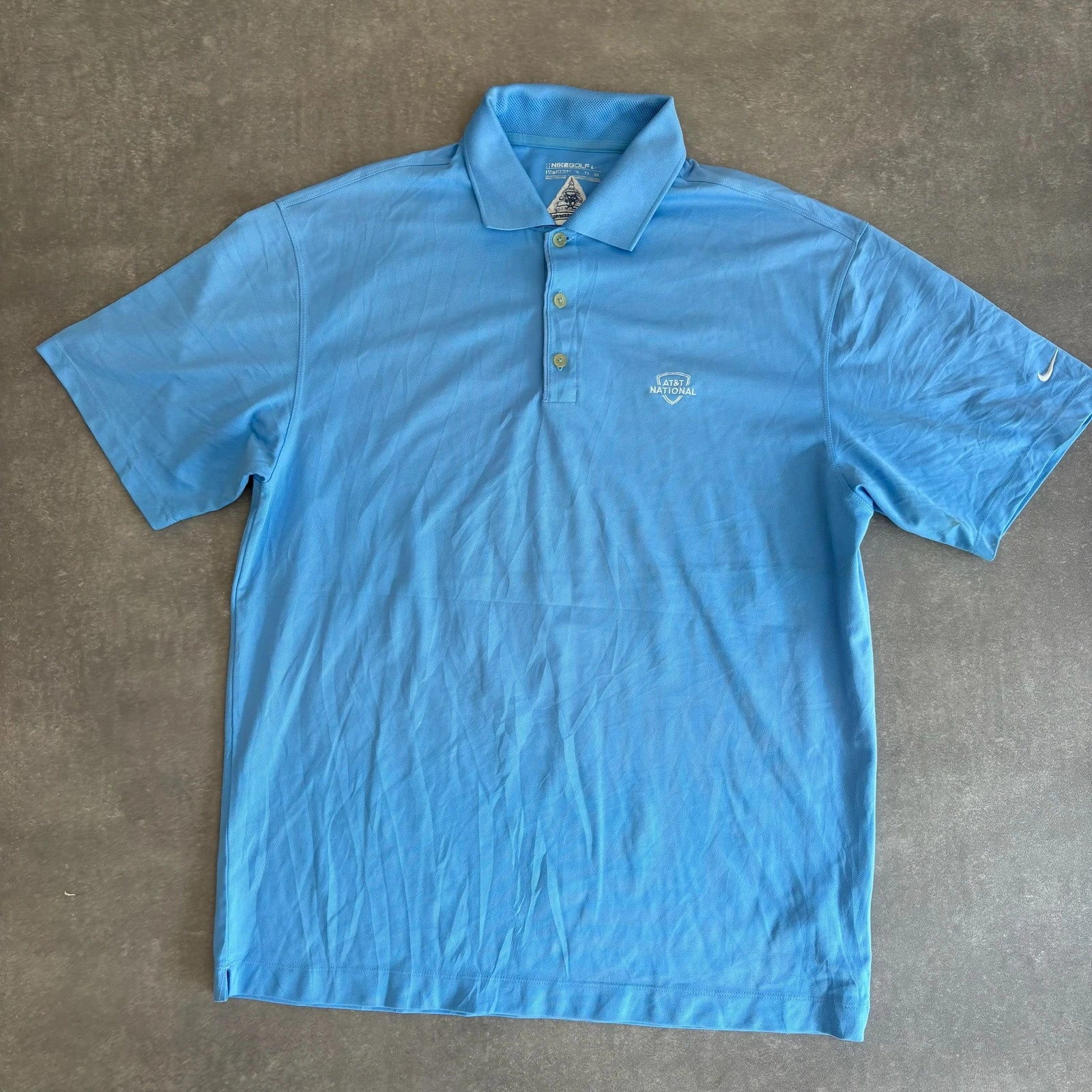 Nike Golf AT&T National Polo Light Blue Tour Athletic Sports Shirt