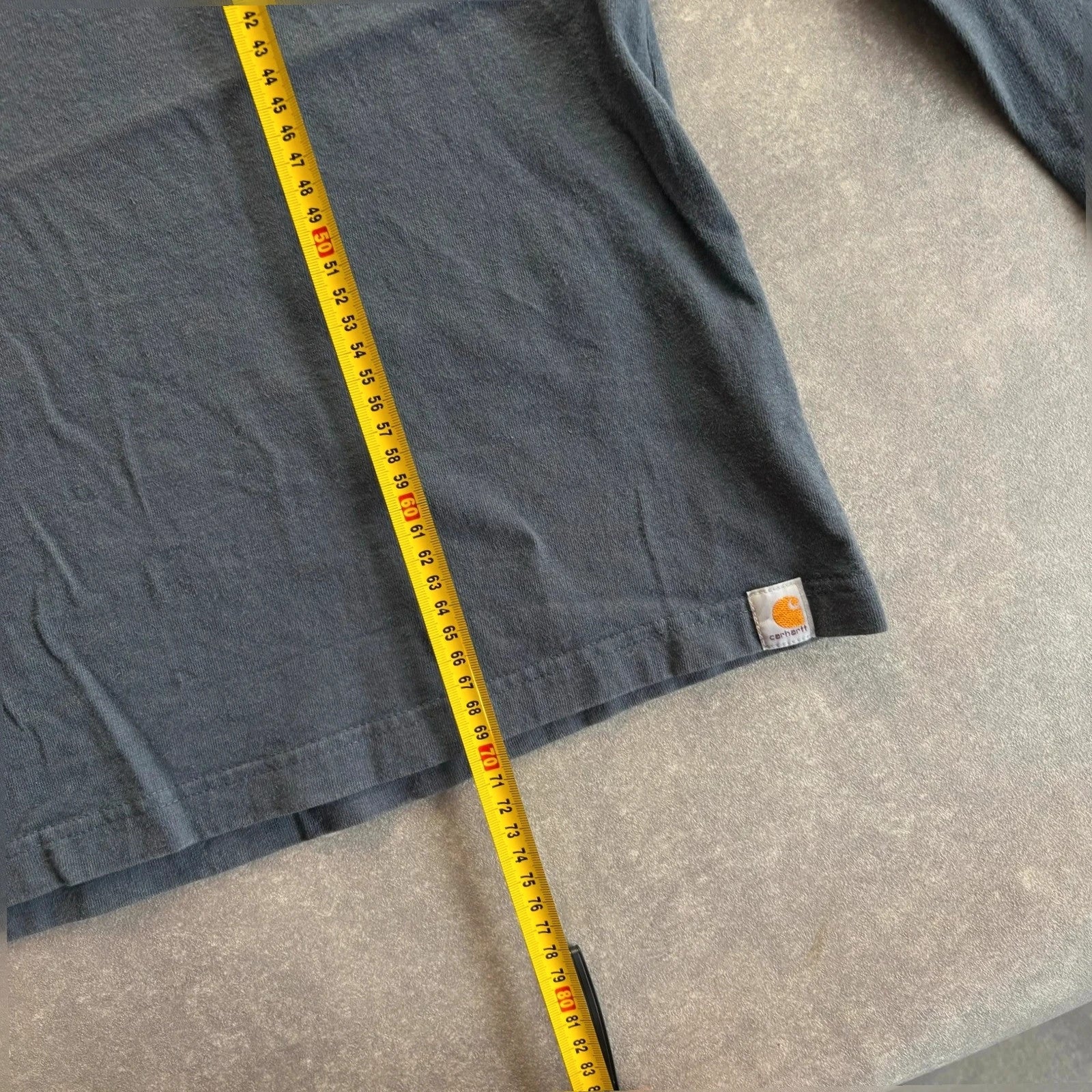 Carhartt True Hand craftsmanship Long Sleeve Graphic Tee Charcoal Relaxed Fit Vintage Workwear