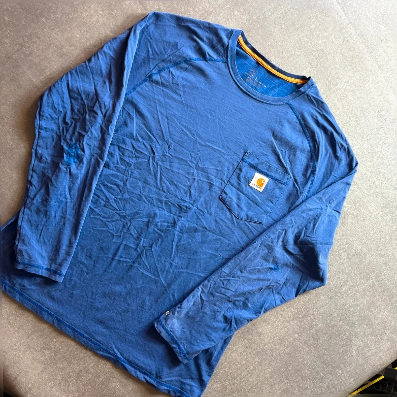 Carhartt Blue Pocket Long Sleeve t Shirt