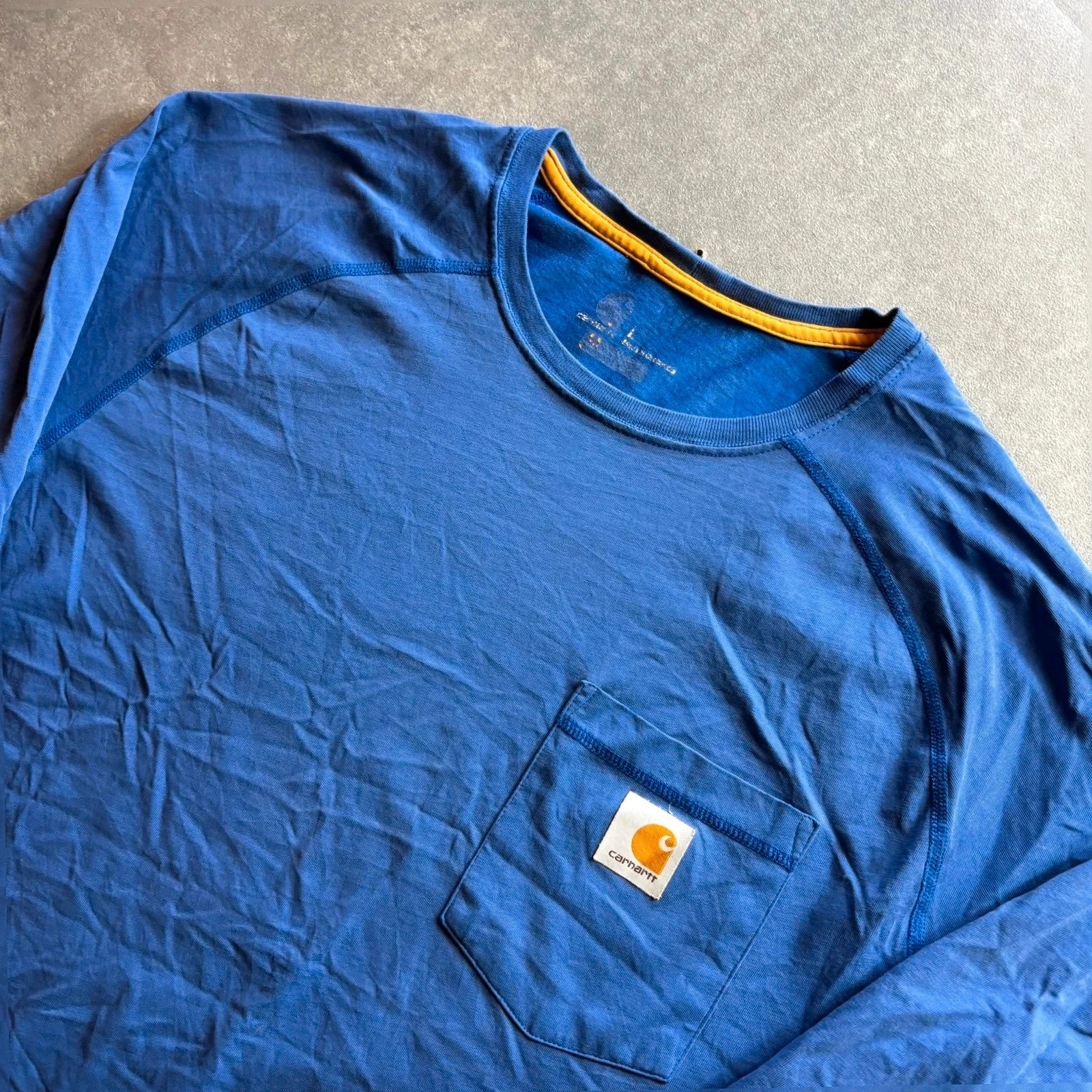 Carhartt Blue Pocket Long Sleeve t Shirt