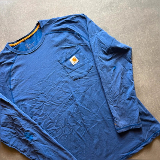 Carhartt Blue Pocket Long Sleeve t Shirt
