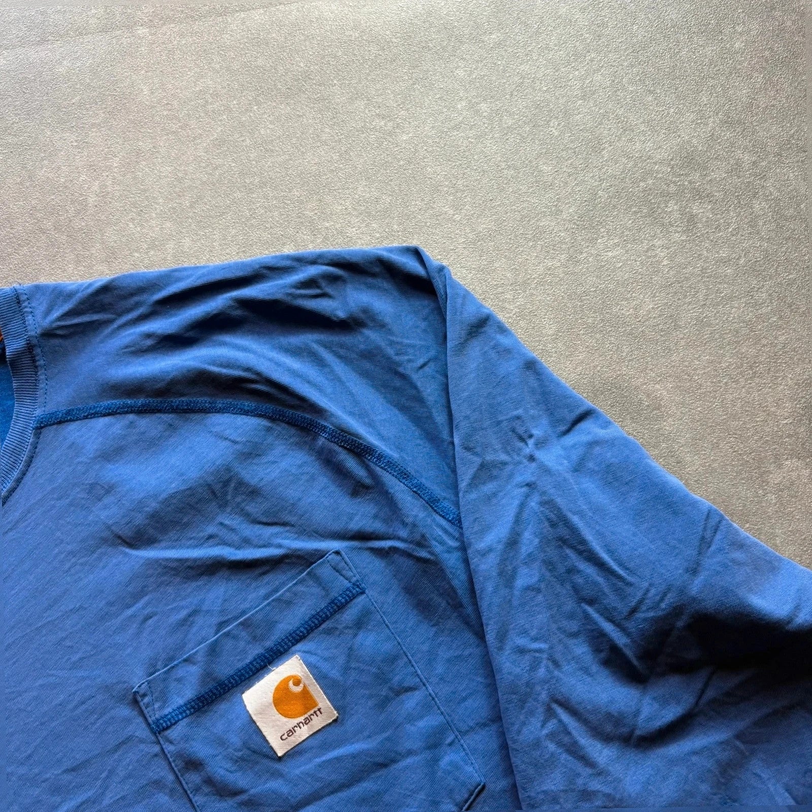 Carhartt Blue Pocket Long Sleeve t Shirt