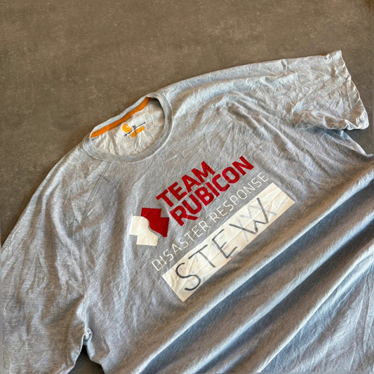 Carhartt Force Grey Team Rubicon Disaster Response T-Shirt mens XL Relaxed Fit Vintage