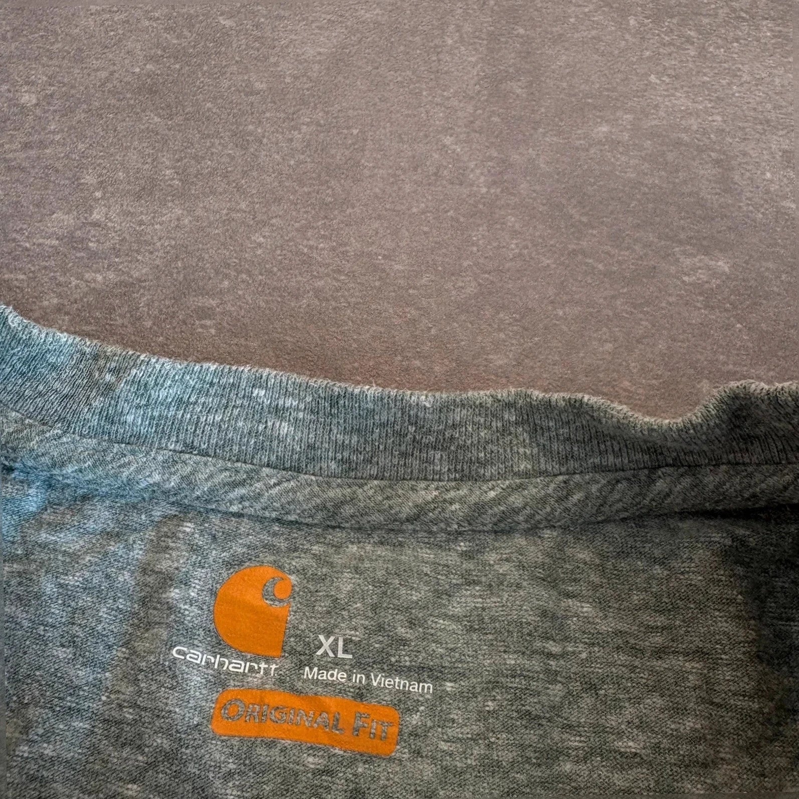 Carhartt Heather Grey Henley Pocket T-Shirt Mens XL Original fit Workwear 3 Button