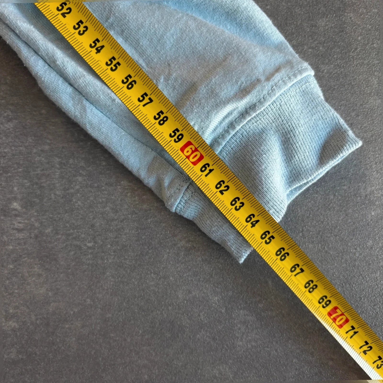 Carhartt Light Blue Long Sleeve Arm Logo T-Shirt Youth Large loose Fit Workwear Cotton