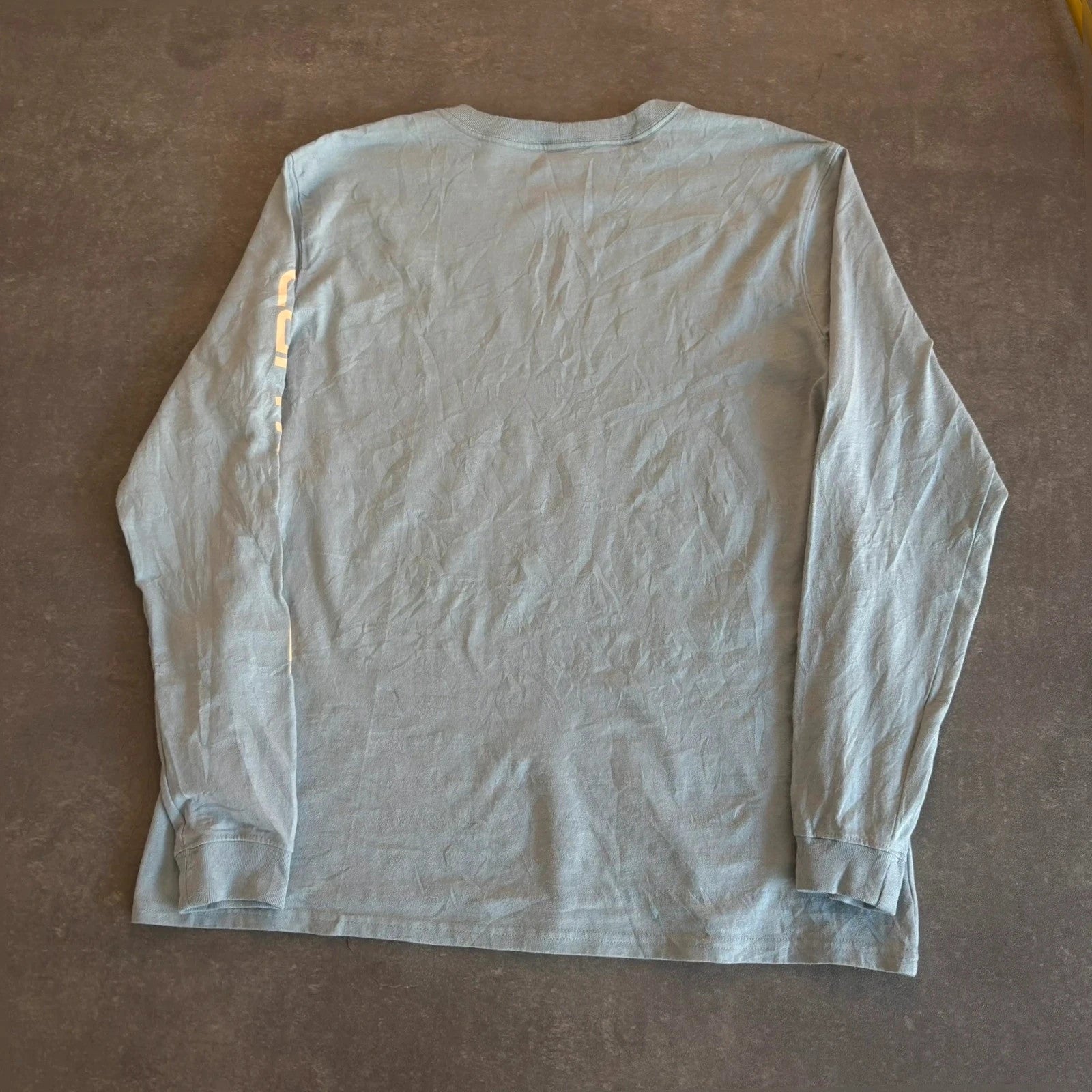 Carhartt Light Blue Long Sleeve Arm Logo T-Shirt Youth Large loose Fit Workwear Cotton
