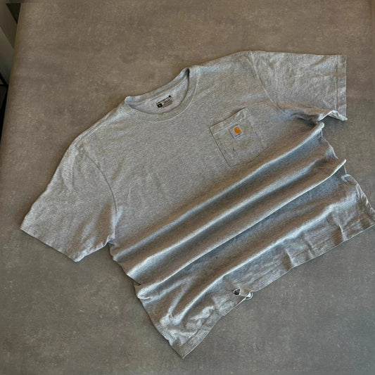 Carhartt Grey Loose Fit Pocket T-Shirt mens XL Workwear Heavyweight Cotton Vintage