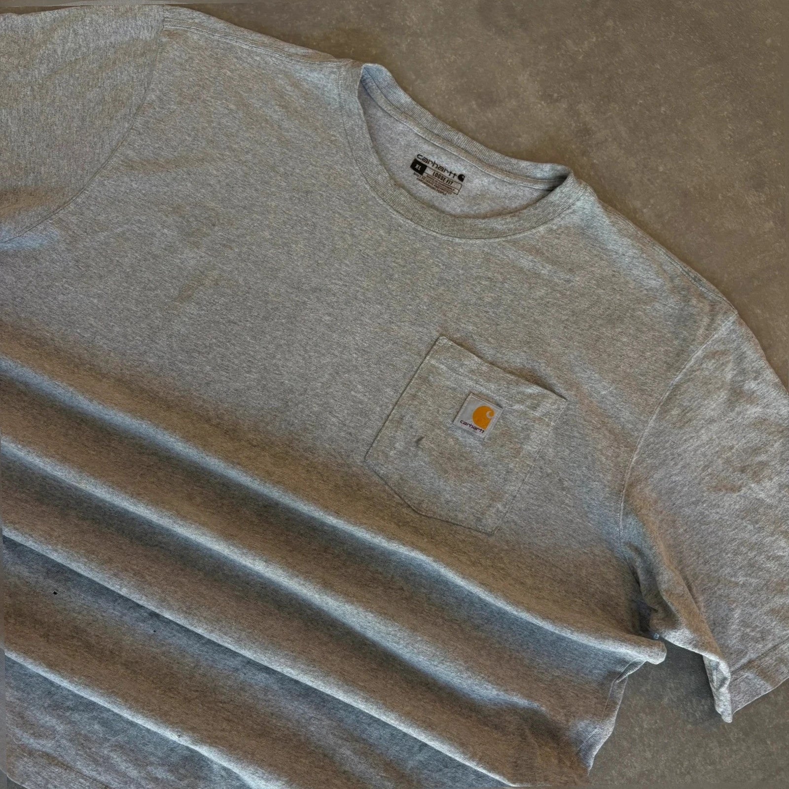 Carhartt Grey Loose Fit Pocket T-Shirt mens XL Workwear Heavyweight Cotton Vintage